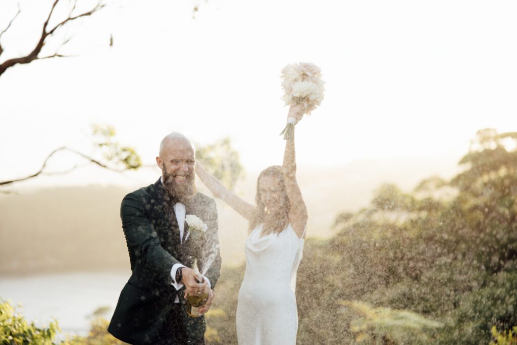 gunners barracks wedding bridal portraits champagne spray