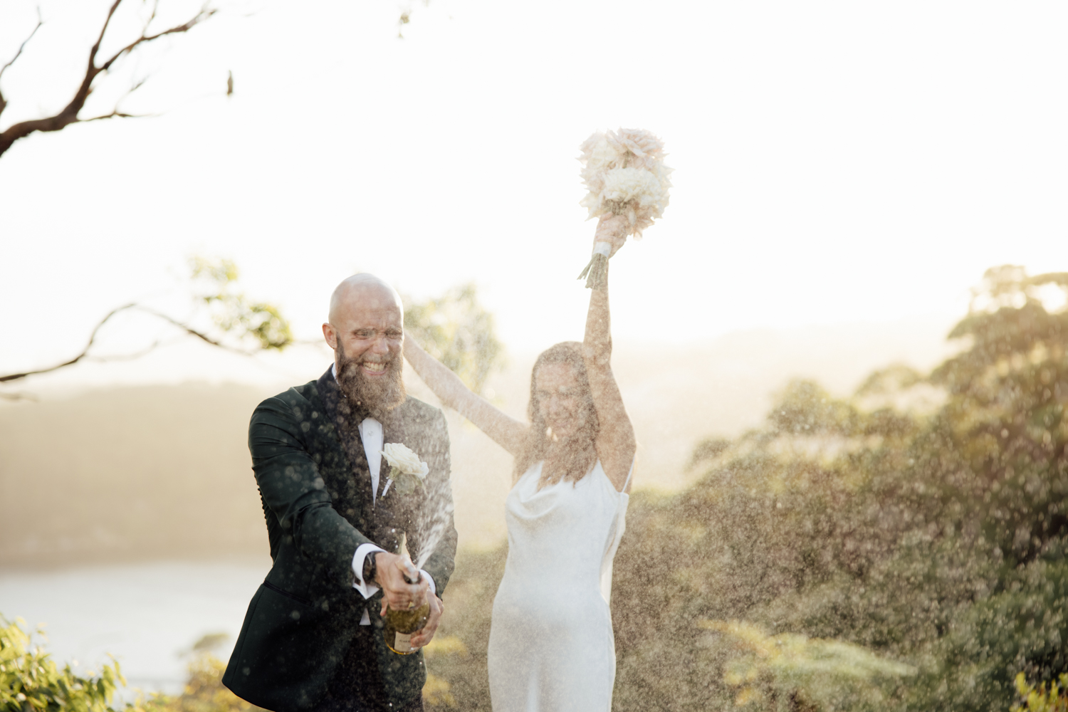 gunners barracks wedding bridal portraits champagne spray
