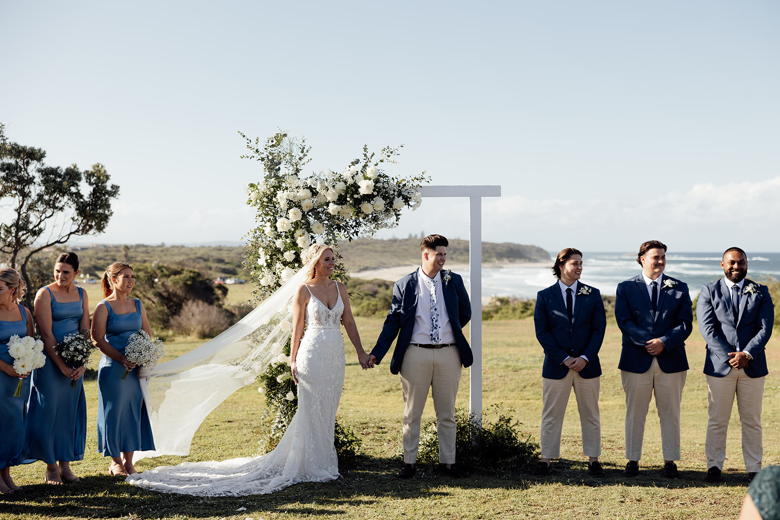A wedding at Caves Beach in New South Wales.