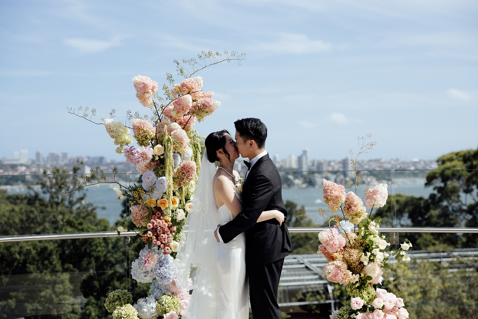 Wedding ceremony at Events at Taronga Zoo overlooking Sydney Harbour